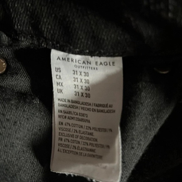 American  Eagle Black next level Flex mens denim slim straight jeans Sz … - Picture 7 of 15